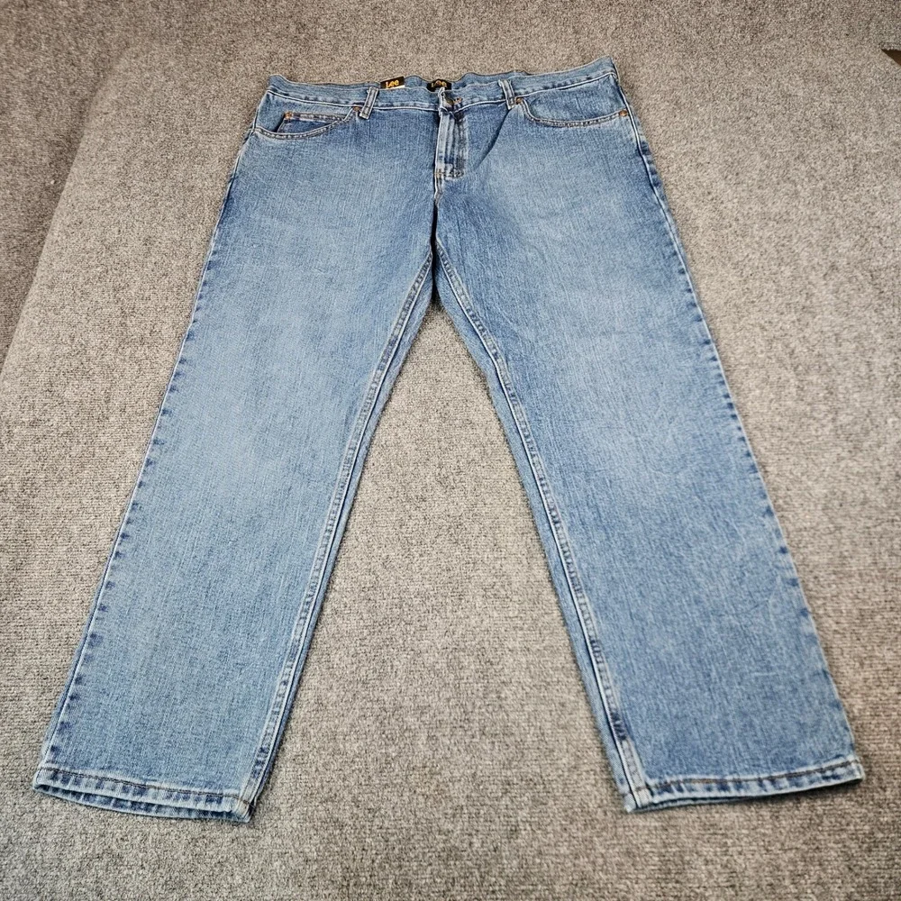 Lee Mens Regular Fit Straight Leg Jeans Vintage Stone Blue 42x29 NWT 102009023
